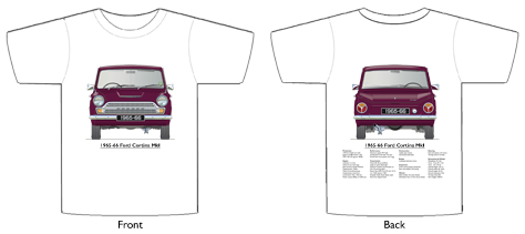 Ford Cortina MkI 2Dr 1965-66 T-shirt Front & Back